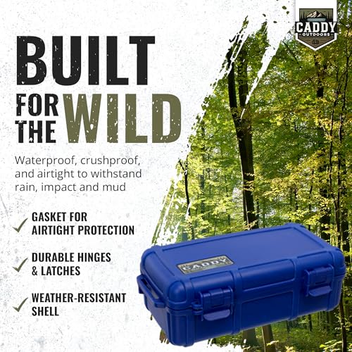 Waterproof Storage Case 1.2 L Capacity – Heavy-Duty Gear Box with Foam, Carabiner & Lanyard – Crushproof, Airtight Outdoor Container for Camping, Hiking, Fishing - color: Navy Blue