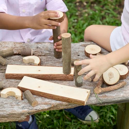 Guidecraft Branch Blocks - 36 Piece Kid's Natural Wooden Unit Building Set, Tree Block Stacking Sorting Toy for Toddlers