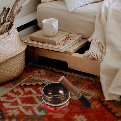 Wakauto Handcrafted Tibetan Singing Bowl for Meditation and Yoga with Mallet and Cushion Portable Healing Bowl for Mindfulness Stress Relief and Zen Decor