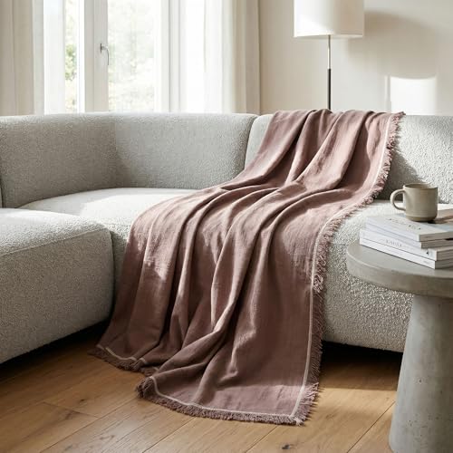 Odin Waffle Throw Blanket with Tassels, 50x66 Inch, 100% Turkish Cotton, Oeko-TEX Certified, Breathable Lightweight Throw for Couch, Sofa & Bed, Made in Turkey, Sand - color: Sand