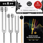 Tuning Forks for Healing Set (128Hz, 256Hz, 512Hz) — Calibrated Weighted Tuning Forks with Video Course Included | 2 Weighted + 1 Unweighted Aluminum Alloy Forks with Mallet, Velvet Pouches, and Beginner Video Course