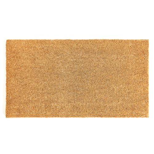 Coco Coir Door Mat with Heavy Duty Backing, Welcome Doormat (17" x 30"), Doormat Entrance (Plain - 1Pack) - color: Plain - 1pack