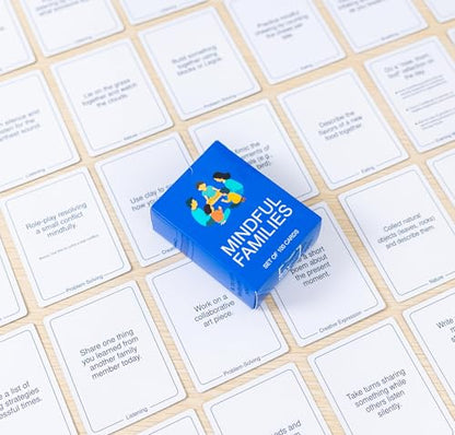 100 Mindful Families Conversation Cards – Mindfulness, Gratitude & Breathing Prompts for Self Care at Home, Travel & Therapy
