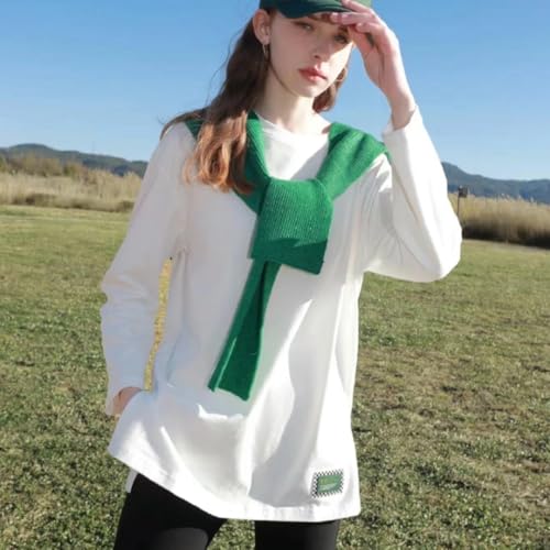 WaJuemy Sweater Shawl Wraps for Women Sweater Knitted Knotted Shawls Travel Casual Scarf Cape Shoulder Tops Fashion Wrap - color: Green Stripe
