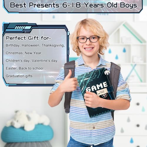 Video Game Diary with Lock for Boys Ages 8-12, Game Journal for Teen Boys 10-18, Cool Birthday Gifts for Kids Journal, Writing Gaming Notebook with Pen Back to School Gifts for 8 9 10 11 12 13 14 15 16 Teenagers