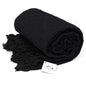 Open Road Goods Solid Color Mexican Yoga Blanket – Large Handwoven Throw for Yoga, Beach, Camping or Home – Soft and Durable Cotton Blend - color: Black
