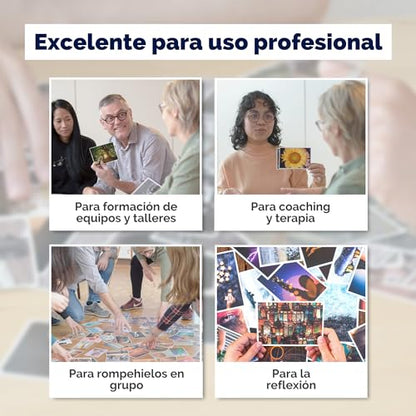 metaFox - 52 Inspirational Cards, Positive Affirmations Cards & Motivational Postcards, Picture Cards For Coaching & Therapy, Mindfulness Cards, Coaching Cards, Original Motivational Deck (Spanish) - color: Spanish
