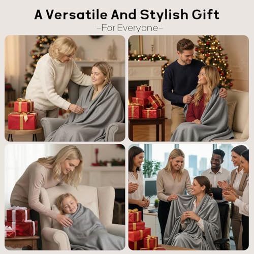 Travel Blanket Airplane - Ultra Soft & Lightweight Knit Design Compact Airplane Blanket,53x72 Inch,Stylish Travel Shawl Wraps for Flights,Office,Home Use,Travel Essentials & Gifts (Grey) - color: Grey