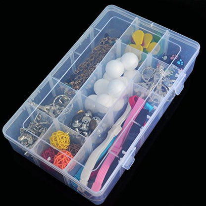 Kamay's Adjustable XL15 Compartment Slot Plastic Craft Storage Box Thick Hard Plastic Hobby Craft Storage Box Case With Snap Lock Ideal For Small Items… - style: XL15 Compartment Slot