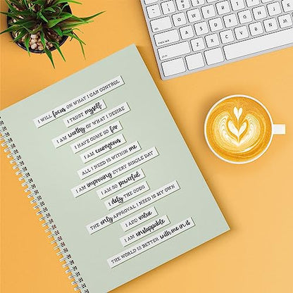 Gotcha Covered Notebooks Positive Self Talk Spiral Notebook / 8.5" x 11" Journal / 120 Wellness Tracking Pages/Durable Gloss Laminated Softcover/White Wire-o Spiral Binding/Made in the USA - style: Positive Self Talk