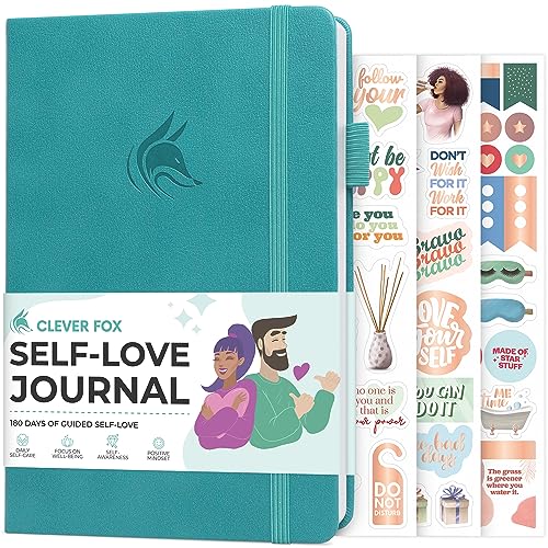 Clever Fox Self-love Journal – Guided Self-Discovery Log for Self-care, Reflection & Self-help, Mental Health, Gratitude & Mindfulness (Turquoise) - color: Turquoise
