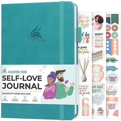 Clever Fox Self-love Journal – Guided Self-Discovery Log for Self-care, Reflection & Self-help, Mental Health, Gratitude & Mindfulness (Turquoise) - color: Turquoise
