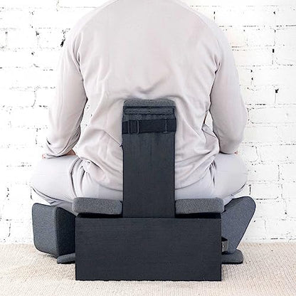 Floor Meditation Chair with Back Support | Posture Seat with Padded Leg Wedges, Foot Pad and Supportive Backrest | Portable Lightweight Meditation Floor Chair