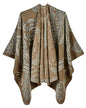Urban CoCo Women's Color Block Shawl Wrap Open Front Poncho Cape - color: Series 23-camel
