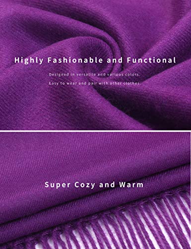 Pashmina Shawl Women Winter Scarf Warm Wedding Wraps Ladies Scarves for Evening Dresses - color: Purple