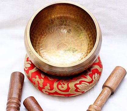 Beaten Tibetan Singing Bowl Set of 5 Hand Hammered - Buddhist Meditation Bowls from Nepal