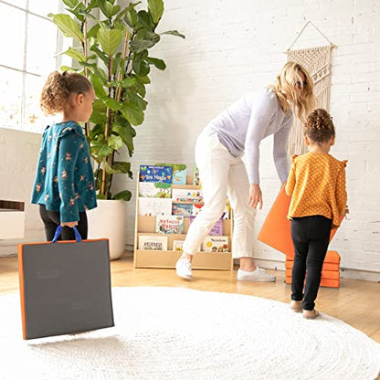 ECR4Kids SoftZone Floor Cushions, Square, Flexible Seating, Orange, 6-Piece - color: Orange