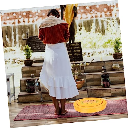 Happyyami Ancestral Hall Prayer Meditation Cushion Chanting Seat Pad Yoga Mat Design - color: Yellow
