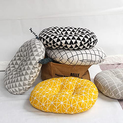 Round Corduroy Floor Pillow Super Soft Breathable Seat Cushion Four Seasons Tatami Meditation Cushion for Indoor Dining Living Room Kitchen-Grey 60cm(24inch)