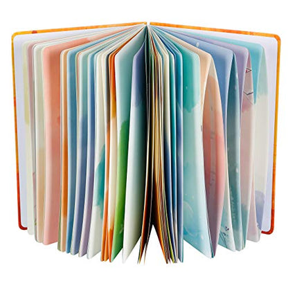 SIIXU Colorful Blank Journal Notebook, Hardcover Unlined Personal Diary to Write in for Women and Girls, Pretty Notepad for Writing, Spiral, 6.8"x9.8", 128 Pages, Autumn