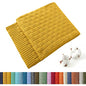 TREELY 100% Cotton Knitted Throw Blanket Couch Cover Blanket(50 x 60 Inches, Gold Yellow) - color: Gold Yellow, size: Throw (50 in x 60 in)
