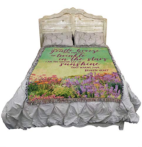 Pure Country Weavers I Am The Gentle Breeze Upon Your Face Blanket Flowers - Sympathy Bereavement Gift Tapestry Throw Woven from Cotton - Made in the USA (72x54)