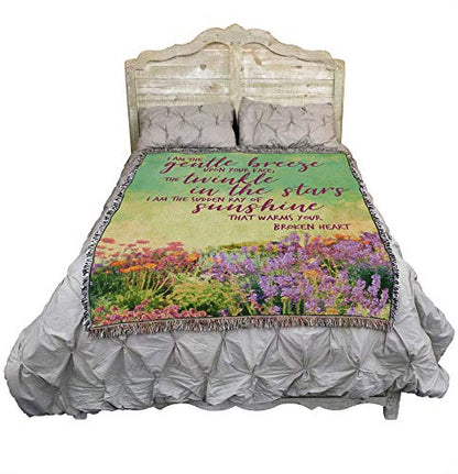 Pure Country Weavers I Am The Gentle Breeze Upon Your Face Blanket Flowers - Sympathy Bereavement Gift Tapestry Throw Woven from Cotton - Made in the USA (72x54)