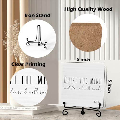 Zen Decor, Meditation Accessories, Spiritual Decorations, Yoga Room Meditation Room Decors, Quiet The Mind And The Soul Will Speak Sign (B06)