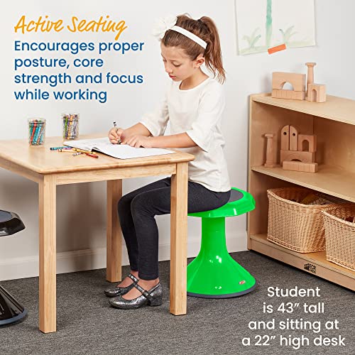 ECR4Kids ACE Active Core Engagement Wobble Stool, 15-Inch Seat Height, Flexible Seating, Grassy Green - color: Grassy Green