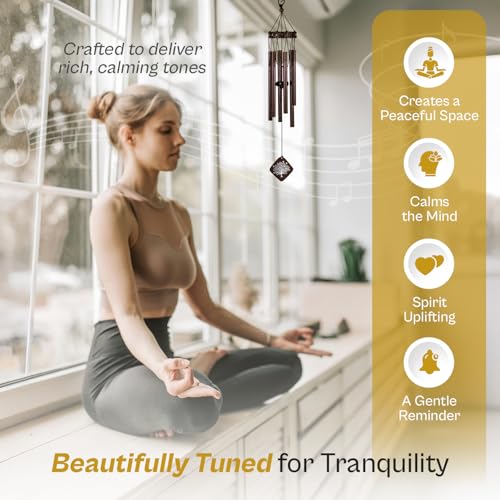 Memorial Wind Chimes I Tree of Life Wind Chime I Windchimes in Memory of a Loved One I Bereavement Gift for Loss of Father, Mother, Wife, Husband I Condolence Remembrance Gift I 29" Bronze - size: A-Bronze Tree of life