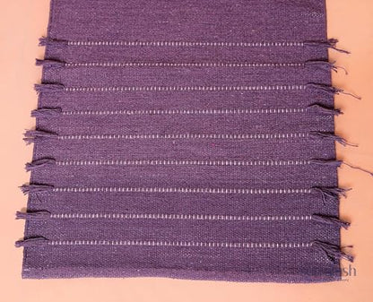 Cotton Yoga Mat Rug, Handwoven Non-Slip Yoga Carpet for Home Workout & Meditation, Washable Foldable Fitness Mat, Purple, 24 x 72 Inch