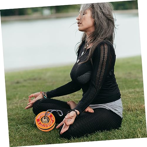 Toyvian 1Pc Brass Meditation Chime Bell with Storage Bag Durable Cymbal Bell for Spiritual Practice Sound for Meditation Decor and Buddhist Rituals