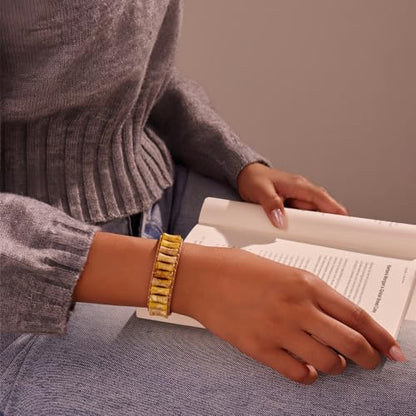Inspirational Gifts Healing Bracelets for Women，Get Well Soon Encouragement Gifts for Women Friends Sister Mom，Handmade Natural Stone Healing boho Friendship Jewelry for women - color: Yellow - Leather