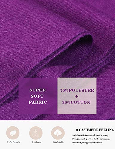 Pashmina Shawl Women Winter Scarf Warm Wedding Wraps Ladies Scarves for Evening Dresses - color: Purple