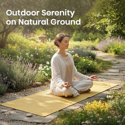LFH Home Handmade Cotton Yoga Mat Cotton Rug picnic mat For Exercise, Workout, Fitness - Perfect Heavy Quality Eco Friendly Natural Cotton Woven Reversible Yoga Mats for Men & Women - 72x26 Inch. - color: Lemon