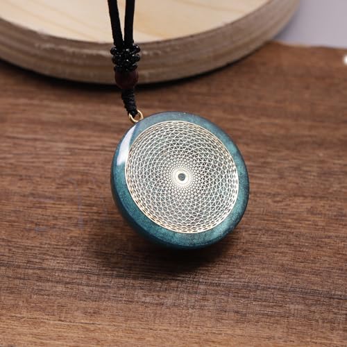 Da Piao Liang Sacred Geometry Orgone Pendant Necklace with Metatron's Cube & Mandala Design - SBB Copper Wire Energy Amulet, Black Adjustable 26-Inch Cord Chain for Spiritual Healing | Sacred Geometry Design, Metatron's Cube , Mandala, Adjustable Cord Cha
