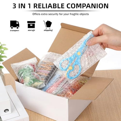 Frienda 300 Pcs Clear Self Sealing Bubble Cushion Bags Double Wall Bubble Pouch Bag Plastic Shockproof Protective Packing Bags for Small Business Moving Shipping Packaging Storage(3" X 5") - size: 3" X 5"