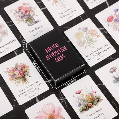 JoycuFF Affirmation Cards for Women, Graduation Christmas Mothers Day Prayer Bible Verse Scripture Cards Gifts for Women Daily Positive Affirmations Gifts