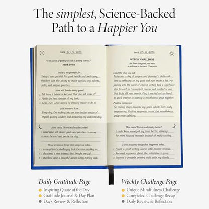 The Original Gratitude Journal 2026 - Daily Practice of Mindfulness & Happiness Journal with Elevating Quotes and Prompts for Affirmation Reflection Mindfulness - Premium Hardcover Journal Blue - color: Rich Blue