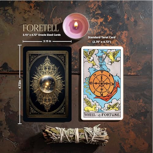 Foretell: The Energy Forecasting Oracle by River Aether - A Modern Tarot Alternative for Psychic Clarity - 78 Oracle Cards with Keywords and Meanings on Them for Beginners to Advanced Readers