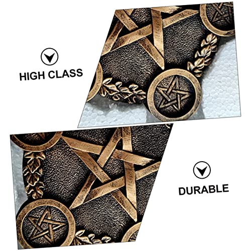 Alipis Pentacle Star Candleholder Creative Decorative Candle Base for Religious Rituals and Altar Decor Copper Finish Sacrifice Prop for Mysterious Atmosphere and Lasting Use