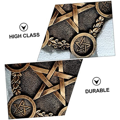 Alipis Pentacle Star Candleholder Creative Decorative Candle Base for Religious Rituals and Altar Decor Copper Finish Sacrifice Prop for Mysterious Atmosphere and Lasting Use