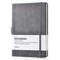 Lemome Thick Classic Notebook with Pen Loop - A5 College Ruled Hardcover Writing Notebook with Pocket + Page Dividers Gifts, Banded, Large, 180 Pages, 8.4 x 5.7 in - color: Gray