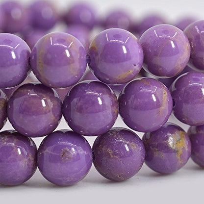Justinstones Gem Semi Precious Gemstone 8mm Round Beads Stretch Bracelet 7 Inch Unisex - color: Lavendar Phosphosiderite