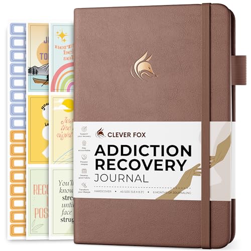 Clever Fox Addiction Recovery Journal – Addiction Treatment Planner, Mindfulness Workbook for Addiction Recovery Planner – Daily Sobriety Journal to Support Recovery Progress, A5 Size – Dark - color: Dark Terracotta, size: A5 (5.8'' x 8.3'')