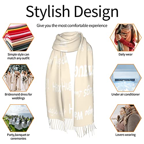 Hugs Shawl Gift For Friends And Family With Inspirational Messages Pashmina Positive Energy,Compassion,Serenity Wraps - color: Sxk00
