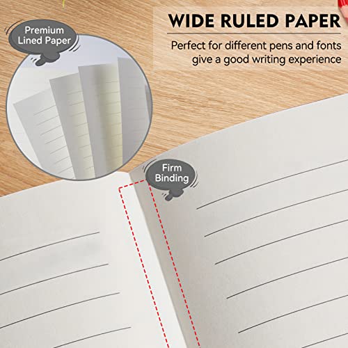 Lined Journal Notebook, 200 Pages, Leather Hardcover Notebooks, A5 College Ruled Thick Classic with Pen Loop Notebook Journals for Writing, for Women Men Office School, 5.75'' X 8.38'', Grey - color: Gray