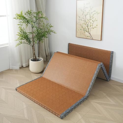 Japanese Tatami Mat, Tatami, Rug, Foldable Mattress, Roll up Rug, Japanese Floor Mattress, Floor Sleeping Japanese Futon Mattress, Meditation Yoga, Zen - size: Brown-90×200×3.5cm