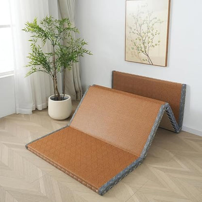 Japanese Tatami Mat, Tatami, Rug, Foldable Mattress, Roll up Rug, Japanese Floor Mattress, Floor Sleeping Japanese Futon Mattress, Meditation Yoga, Zen - size: Brown-90×200×3.5cm