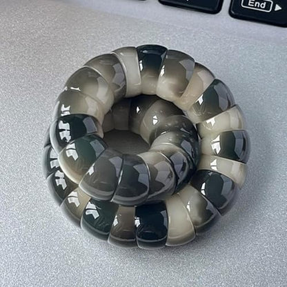 Natural Bodhi Seed Bracelets Anxiety Fidget Bracelets Anxiety Relief Items Protection Healing Stretch Bodhi Fidget Bracelet for Women Men - color: A2:Grey white